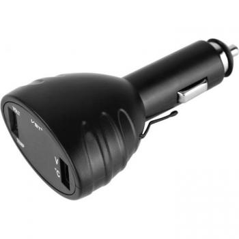 Cargador de coche USB Dual con carga rápida y pantalla de voltaje, adaptador resistente al agua para IPhone, Xiaomi y Huawei, DC12V-24V