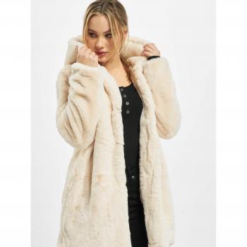 Urban Classics Women's White Hooded Teddy Coat XL