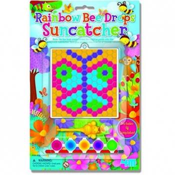 4M- Rainbow Bee Drops Suncatcher: Arte con Pintura