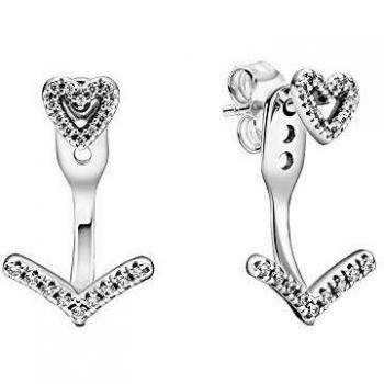 Pendientes Pandora Corazón Espumoso Brillante 299280C01 plata