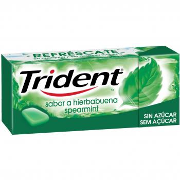 Trident - Chicle Hierbabuena Sin Azucar, 14.5 g - , Pack de 6