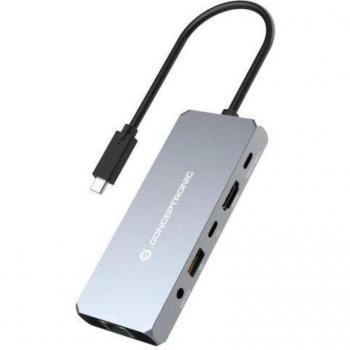Conceptronic DONN22G 6-in-1 USB4 Docking Station, 40Gbps, 8K 60Hz HDMI, 2.5GbE LAN, USB-A 10Gbps, USB-C