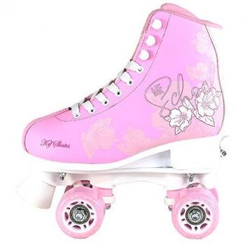 Patín School PPH Ajustable Pink Flor T-M (31-34) con 4 ruedas, diseño floral y ajuste de talla