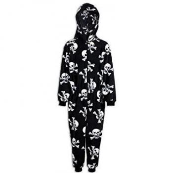 Camille Niños Cráneo Impreso Onesie Pyjama Sets 15-16 Years Black White Skull