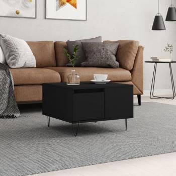 Mesa de centro vidaXL de madera contrachapada 55x55x36,5 cm en color blanco y negro, diseño brillante, ideal para salón o comedor, también como mesita auxiliar o mesa de café