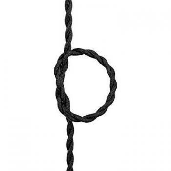 Cable de conexión eléctrica trenzado negro 2x0,75 mm, 1 metro