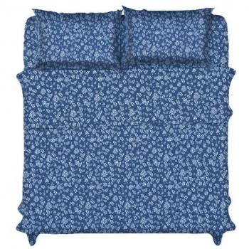 4-Piece Microfiber Floral Sheet Set, Deep Pocket, Ultra-Soft Bedding - 3-PIECE FLORAL TWIN NAVY