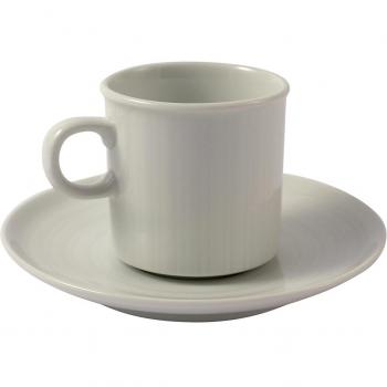 Montgatina Swing - Set de café, 6 tazas, 6 platillos, color blanco