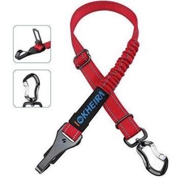 IOKHEIRA cinturón de Seguridad para Perros, cinturón de Seguridad para Mascotas y Accesorio de Barra de Cierre con mosquetón Giratorio con Cerradura