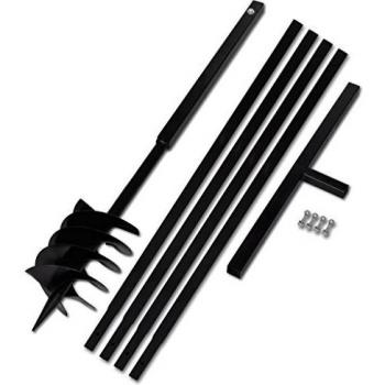 vidaXL Taladro de Tierra con Mango 180 mm con Tubo de Extensión 5 m Acero