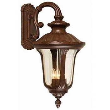 Aplique de pared grande para exteriores Chicago, bronce oxidado claro, 4 luces, IP44, E14