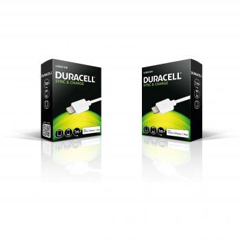 Duracell USB5012W - Cable de carga y sincronización MFI de 1 metro con conector Lightning compatible con Apple iPhone 5/6/6 Plus/6S/6S Plus y iPad/iPad Mini, color blanco