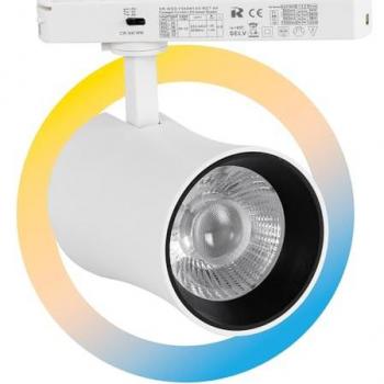 Proyector LED Arquitectónico para Carril Monofásico CCT - 40W - Blanco - CRI 90