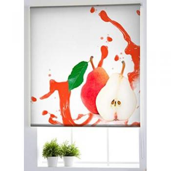 Estor Enrollable Translúcido Estampado para Cocina - Diseño Moderno 110 x 255 cm, Fácil Instalación y Envío Gratis