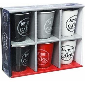 Conjunto de 6 elegantes tazas de café Bistrot 5five, capacidad 110 ml