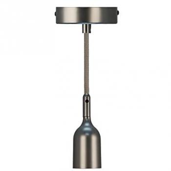 Kit lámpara colgante de aluminio gris con 3 portalámparas E27 blanca