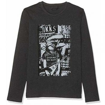 IKKS Junior tee Shirt Ml Animal Oiseau De Nuit Camiseta, Gris Chine Moyen 24, 8 años