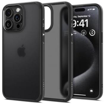 Funda Spigen Ultra Hybrid Semi-Transparente Negra para iPhone 15 Pro Max - Protección Antiamarillamiento