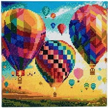 Kit de Lienzo enmarcado de Cristal Art - Globo Aerostático 30x30cm, Multicolor