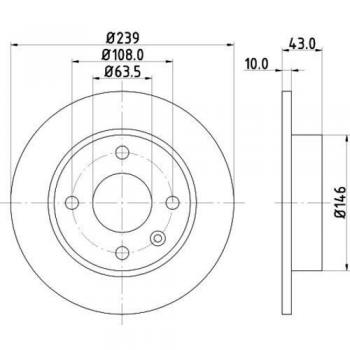 Disco de freno HELLA 8DD 355 102-211 para FORD FIESTA 3, ESCORT 5 y ESCORT 6 Kombi