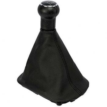 ORIGEN POM40105 especifico VW 3BG 2001-2005 y 5/6 velocidades con Placas de Cambio de Intercambiables, Fuelle simil Piel Negro y pomo Detalles en Cromo, PASSAT B5 PLUS