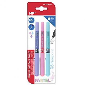 Bolígrafos de Tinta Líquida Punta Fina de Aguja Premium - Pack de 3 Unidades (Azul, Morado y Rosa) para Precisión en Escritura y Dibujo