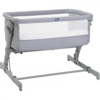 Cuna Colecho Chicco Next2Me Go, Compatible con Varias Camas, Altura Ajustable, Buena Circulación del Aire, Cuna de Viaje, Plegable, Gris Claro