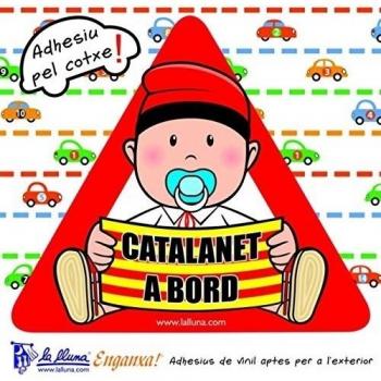 Detalles Infantiles - Bebé a bord catalanet xumet . triangle adhesiu per al cotxe