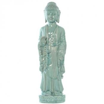 Figura Decorativa Celeste Cerámica Buda 20 x 27 x 83 cm