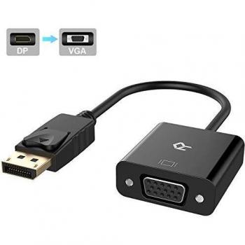 Rankie - Adaptador DisplayPort DP a VGA,1080P, Negro