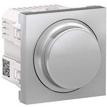 Schneider Electric NU351430 New Unica, Regulador Giratorio de Luz LED 4-200 VA, Instalación Fácil, Sin Halógenos- Aluminio