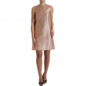 Dolce & Gabbana Pink Jacquard Sleeveless Shift Mini Dress - IT40|S, Party Dresses, female, Size: XS