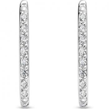 Pendientes criollas de plata ovaladas con circonitas blancas