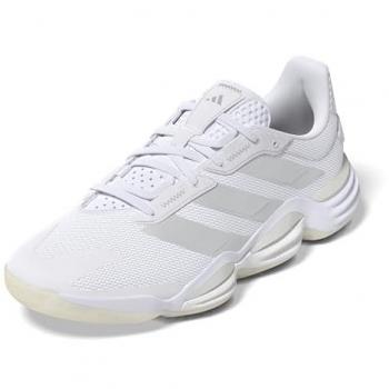 Zapatillas de interior para mujer adidas Stabil 16, color blanco con detalles en plateado y verde, talla EU 36 2/3
