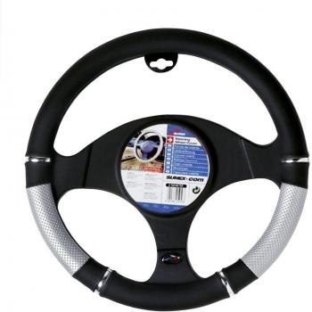 SUMEX 2505065 - Funda Volante PVC Power, Color Negro - Plata, 37-39 cm