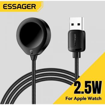 Cargador Inalámbrico Magnético Rápido para Apple Watch Series 9, 8, 7, 6, 5, 4, 3, 2 Ultra y SE - Accesorios Negros
