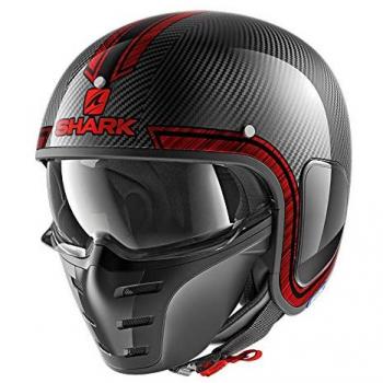 Shark he2710dur casco Moto, cromo/rojo, talla L