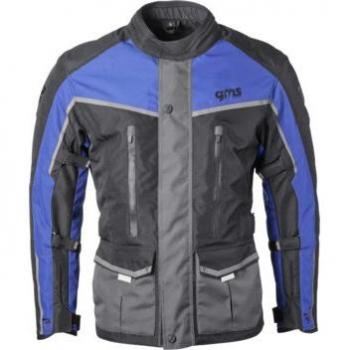 Chaqueta de Moto GMS Twister Neo WP Textil Impermeable Negro-Azul 3XL