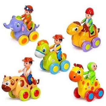 Juegos para ninos y ninas en infancia de 18 meses. El juego  Push and Go potenciado por caballeros y con diferentes colores.