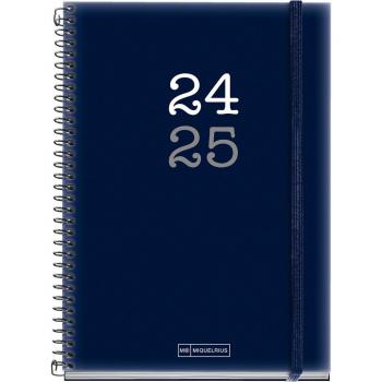 Miquelrius Agenda Escolar Plus 2024-2025, tamaño 150x213 mm, semana vista, colección azul, en castellano e inglés