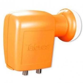 Televes LNB Universal Twin Offset para 2 Usuarios con Alimentación H/V-H/V de Alta Calidad