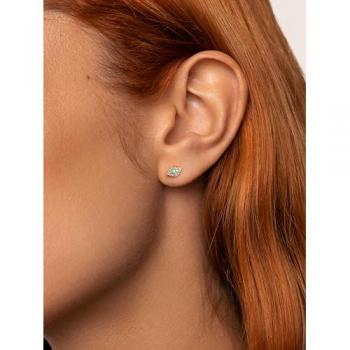 Pendiente Suelto Blue Eye en Plata de Ley 925 con acabado de Baño en Oro de 18 Kt, Detalles en Circonitas y Piedra Natural - Joyas para Mujer
