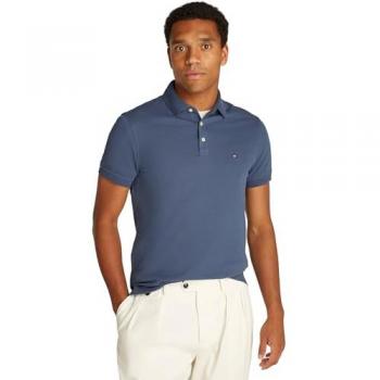 Polo Slim 1985 Tommy Hilfiger para Hombre, Algodón, Manga Corta, Color Azul Aegean Sea