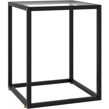 vidaXL Coffee Table Black with Tempered Glass 40x40x50 cm