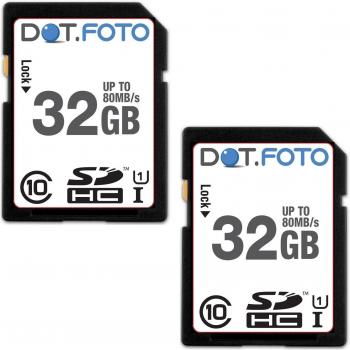 Dot.Foto 32Gb SDHC Alta Velocidad 80MB/s Clase 10 UHS-1 Tarjeta de Memoria