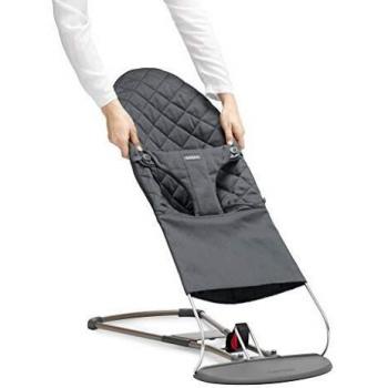 BABYBJÖRN Asiento de Tela para Hamaca, Algodón, Gris arena
