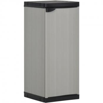 vidaXL Garden Storage Cabinet with 1 Shelf Grey and Black 35x40x85 cm