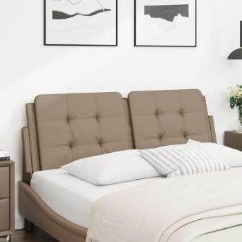 Cabecero de cama acolchado en cuero sintético capuchino 120 cm