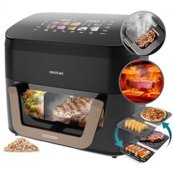 Freidora de Aire Cecotec 11L Sin Aceite con Plancha Grill Doble Resistencia y Ahumador Integrado, 2200W, Temperatura Regulable 40-200°C, 10 Menús