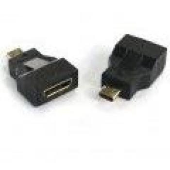 Adaptador HDMI Mini a Micro, Negro, 3.50 cm, Datos y Video